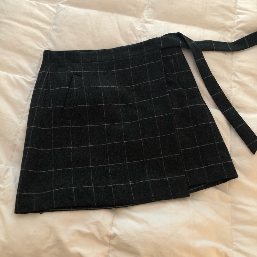 J. Crew Factory Gray Wool Wrap Skirt